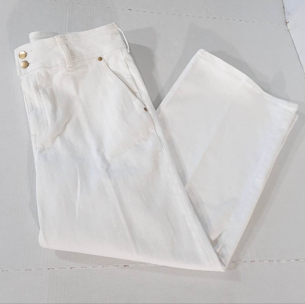 J Crew Slim-Wide Jeans with Stacked Buttons